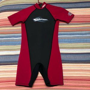 SKIWARN Shorty Wetsuit - Neoprene - Junior Size 16 - Red & Black